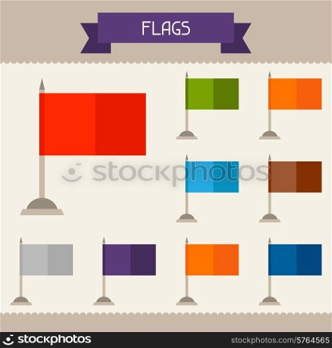 Flags colored templates for your design in flat style.
