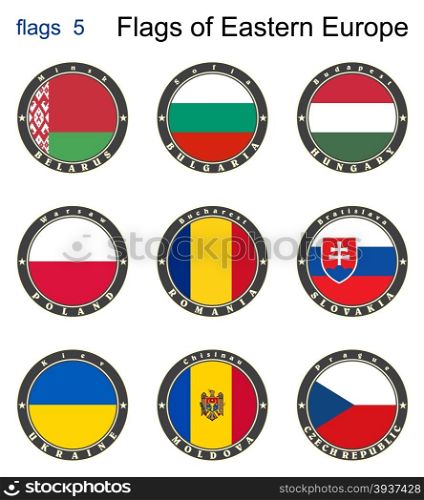 Flags of Eastern Europe. Flags 5. Vector.
