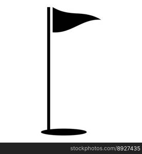 Flags of golf course icon simple style vector image