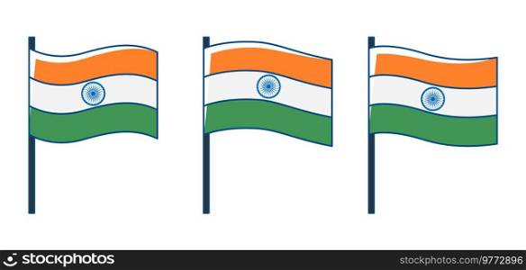 Flags of India. Happy Republic Day of India. Indian national traditional holiday symbols. Patriotic celebration.. Flags of India. Happy Republic Day of India. Indian national traditional holiday symbols.