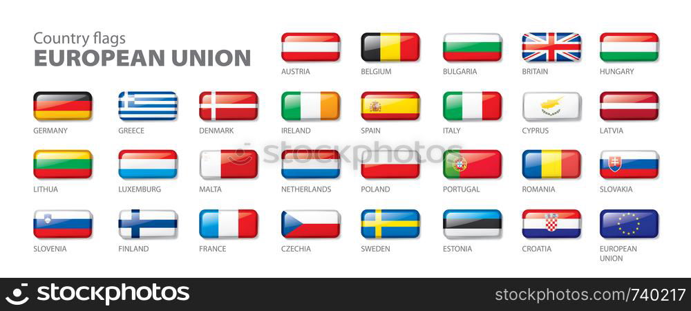 Flags Of The European Union. Vector Illustration. Flags Of The European ...