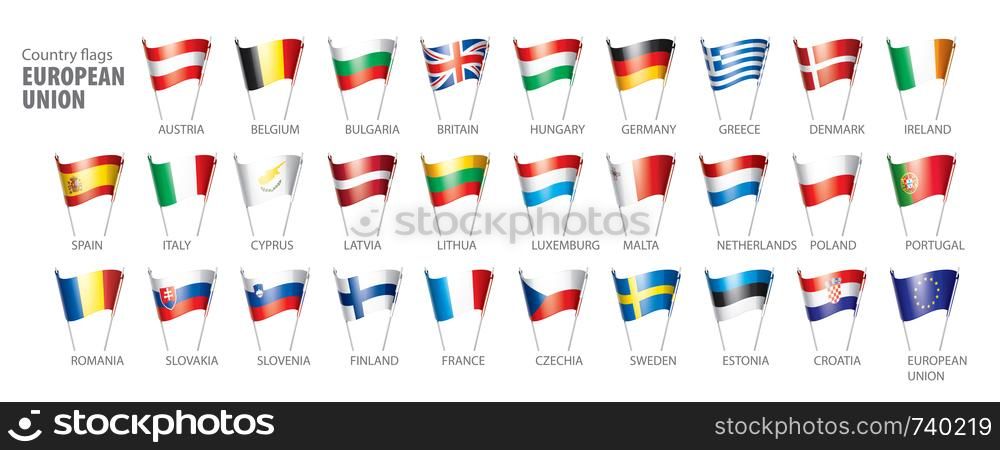 flags of the european union. Vector illustration. flags of the european union. Vector illustration.