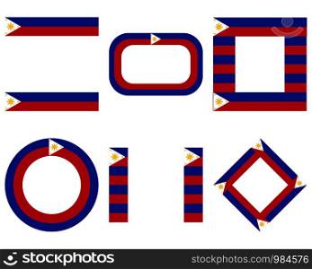 Flags of the Philippines with copy space