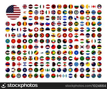 flags of the world country in flat style. flags of the world country in flat