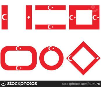 Flags of Turkey with copy space