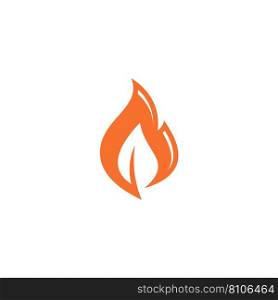 Flame and leaf combination abstract shape logo Vector Image