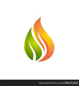 Flame and leaf logo Royalty Free Vector Image