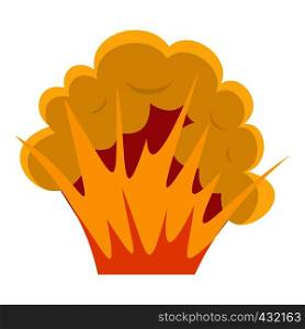 Flame and smoke icon flat isolated on white background vector illustration. Flame and smoke icon isolated