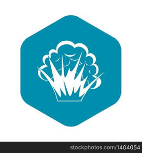 Flame and smoke icon. Simple illustration of flame and smoke vector icon for web. Flame and smoke icon, simple style