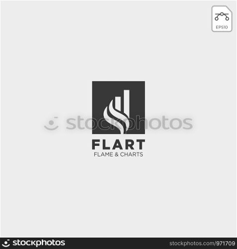 flame chart statistic logo template vector illustration icon elements isolated. flame chart statistic logo template vector illustration