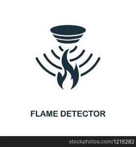 Flame Detector icon. Monochrome style design from sensors collection. UX and UI. Pixel perfect flame detector icon. For web design, apps, software, printing usage.. Flame Detector icon. Monochrome style design from sensors icon collection. UI and UX. Pixel perfect flame detector icon. For web design, apps, software, print usage.