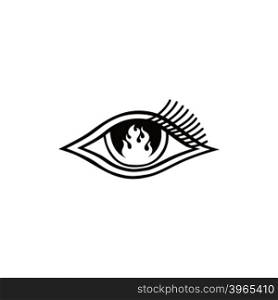 flame eye symbol theme. one flame eye symbol theme vector art illustration