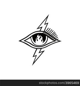 flame eye symbol theme. one flame eye symbol theme vector art illustration