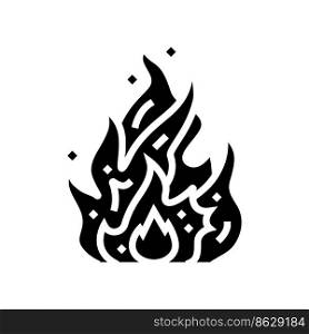 flame fire glyph icon vector. flame fire sign. isolated symbol illustration. flame fire glyph icon vector illustration