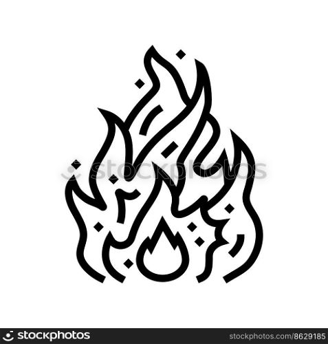 flame fire line icon vector. flame fire sign. isolated contour symbol black illustration. flame fire line icon vector illustration