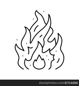 flame fire line icon vector. flame fire sign. isolated contour symbol black illustration. flame fire line icon vector illustration