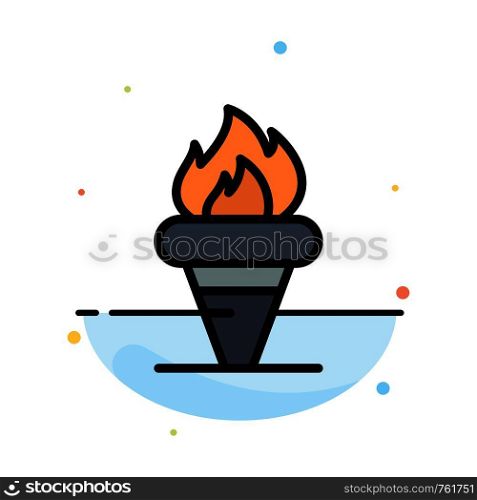 Flame, Games, Greece, Holding, Olympic Abstract Flat Color Icon Template
