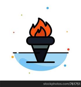 Flame, Games, Greece, Holding, Olympic Abstract Flat Color Icon Template
