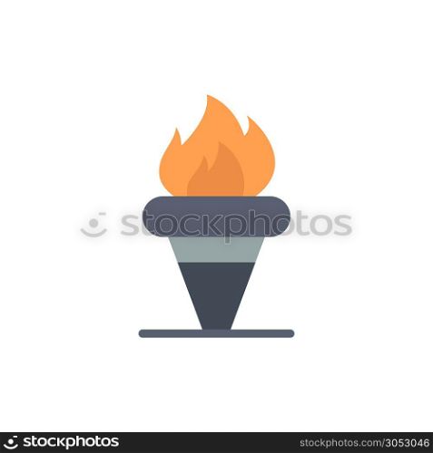 Flame, Games, Greece, Holding, Olympic Flat Color Icon. Vector icon banner Template