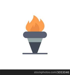Flame, Games, Greece, Holding, Olympic Flat Color Icon. Vector icon banner Template