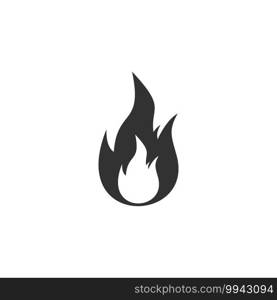 Flame gas fire icon flat. White pictogram on black background. Vector illustration symbol and bonus icons. Flame gas fire icon flat