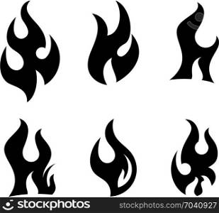Flame Icon Collection, Fire Flame Vector Art Illustration