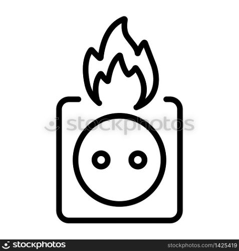 flame in outlet icon vector. flame in outlet sign. isolated contour symbol illustration. flame in outlet icon vector outline illustration