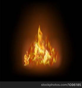 Flame Isolated over Black Background. Hot Red and Yellow Burning Fire with Flying Embers.. Flame Isolated over Black Background. Hot Red and Yellow Burning Fire with Flying Embers