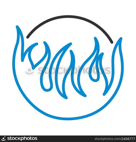 Flame Vinyl Icon. Editable Bold Outline With Color Fill Design. Vector Illustration.