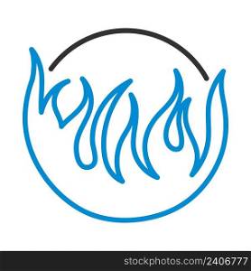 Flame Vinyl Icon. Editable Bold Outline With Color Fill Design. Vector Illustration.