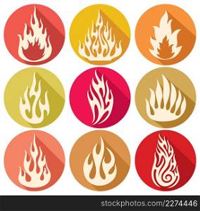Flames flat icons