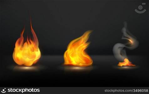 Flames set