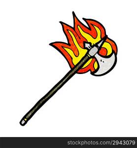 flaming axe cartoon