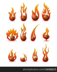 flaming basketballs