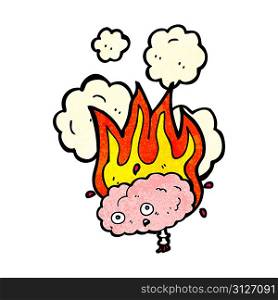 flaming brain cartoon