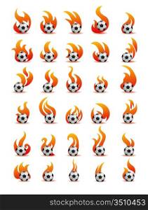 flaming football ball (soccer)