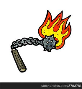 flaming mace weapon cartoon