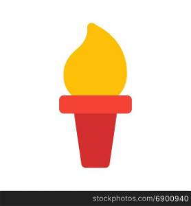 flaming torch, icon on isolated background