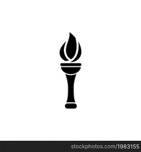 Flaming Torch, Olympic Ceremonial Fire. Flat Vector Icon illustration. Simple black symbol on white background. Flaming Torch, Olympic Ceremony Fire sign design template for web and mobile UI element. Flaming Torch, Olympic Ceremonial Fire. Flat Vector Icon illustration. Simple black symbol on white background. Flaming Torch, Olympic Ceremony Fire sign design template for web and mobile UI element.