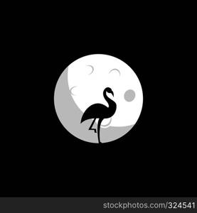 Flamingo and moon vector design. Idea for company style and logo.