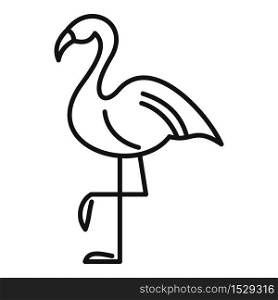 Flamingo bird icon. Outline flamingo bird vector icon for web design isolated on white background. Flamingo bird icon, outline style