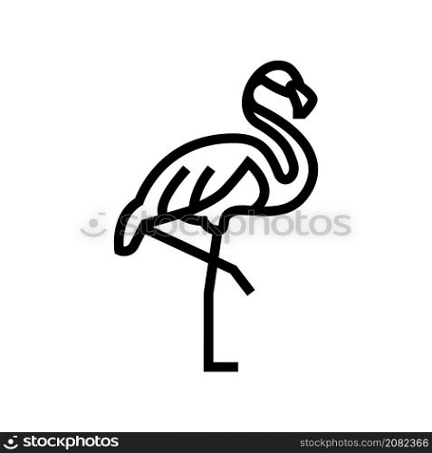 flamingo bird in zoo line icon vector. flamingo bird in zoo sign. isolated contour symbol black illustration. flamingo bird in zoo line icon vector illustration