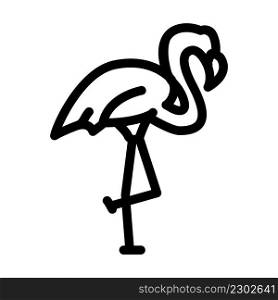 flamingo bird line icon vector. flamingo bird sign. isolated contour symbol black illustration. flamingo bird line icon vector illustration