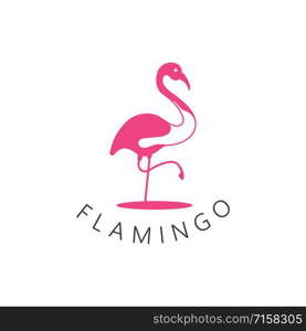 Flamingo bird logo design concept template vector icon