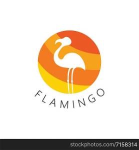 Flamingo bird logo design concept template vector icon