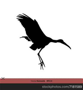 Flamingo - Bird Silhouette Vector Logo Template Illustration Design. Vector EPS 10.