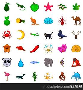 Flamingo icons set. Cartoon style of 36 flamingo vector icons for web isolated on white background. Flamingo icons set, cartoon style