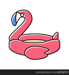 flamingo inflatable mattress color icon vector. flamingo inflatable mattress sign. isolated symbol illustration. flamingo inflatable mattress color icon vector illustration