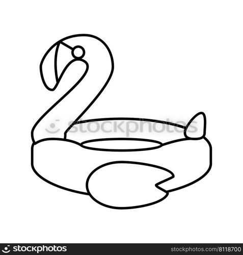 flamingo inflatable mattress line icon vector. flamingo inflatable mattress sign. isolated contour symbol black illustration. flamingo inflatable mattress line icon vector illustration