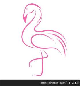 Flamingo line art design illustration
